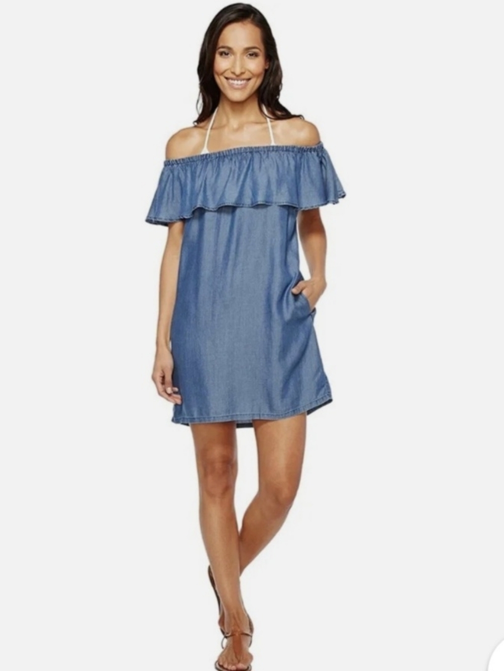 Tommy Bahama Off-Shoulder Chambray Women’s Dress Size XS - Picture 6 of 6